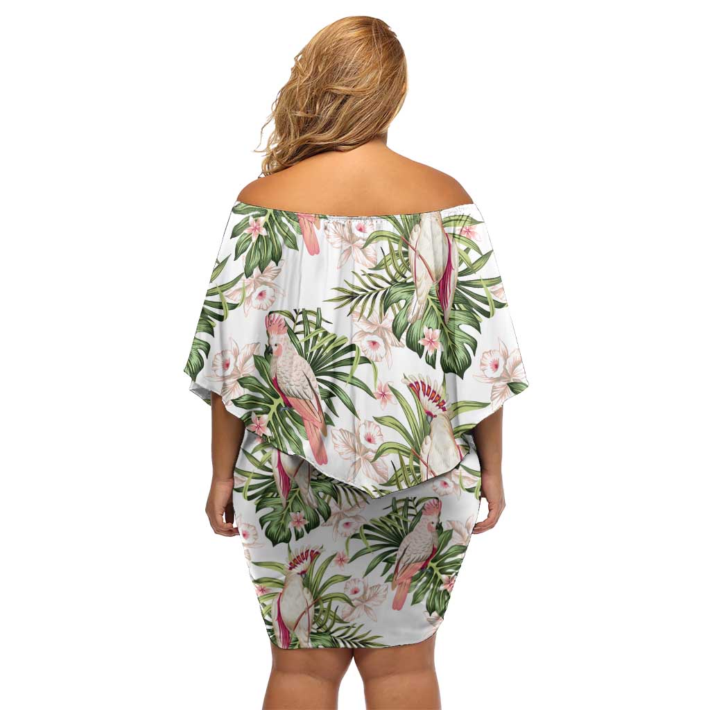Australia Pink Cockatoo Family Matching Off Shoulder Short Dress and Hawaiian Shirt Aussie Orchids - Seamless Pattern