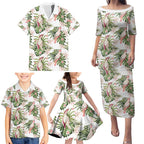 Australia Pink Cockatoo Family Matching Puletasi and Hawaiian Shirt Aussie Orchids - Seamless Pattern