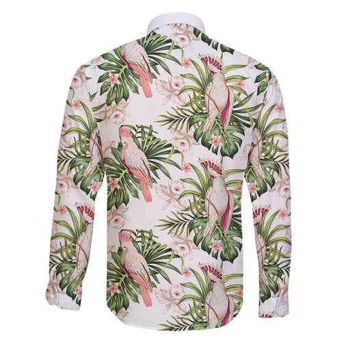 Australia Pink Cockatoo Family Matching Short Sleeve Bodycon Dress and Hawaiian Shirt Aussie Orchids - Seamless Pattern
