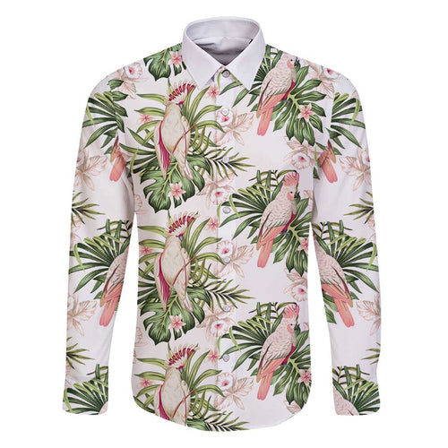 Australia Pink Cockatoo Family Matching Summer Maxi Dress and Hawaiian Shirt Aussie Orchids - Seamless Pattern