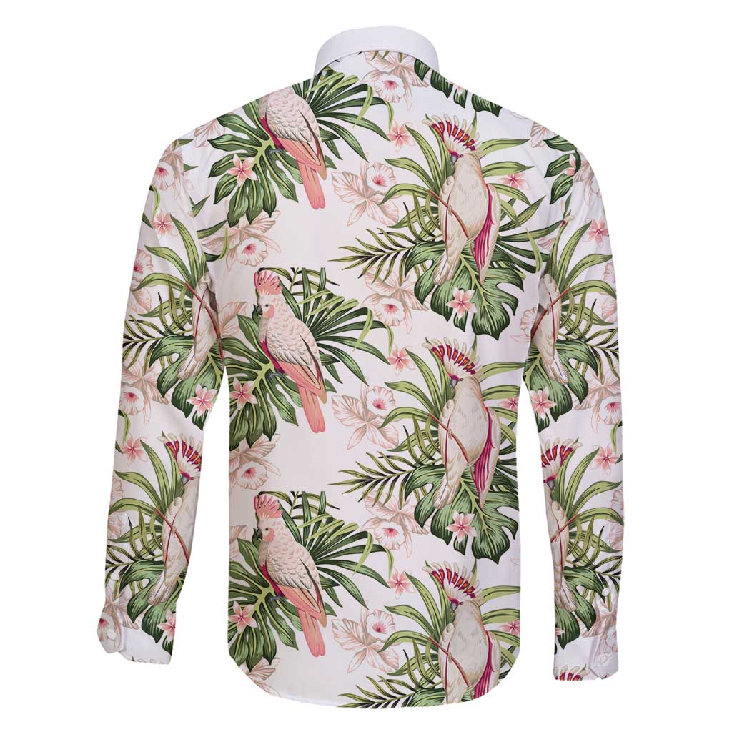 Australia Pink Cockatoo Family Matching Summer Maxi Dress and Hawaiian Shirt Aussie Orchids - Seamless Pattern