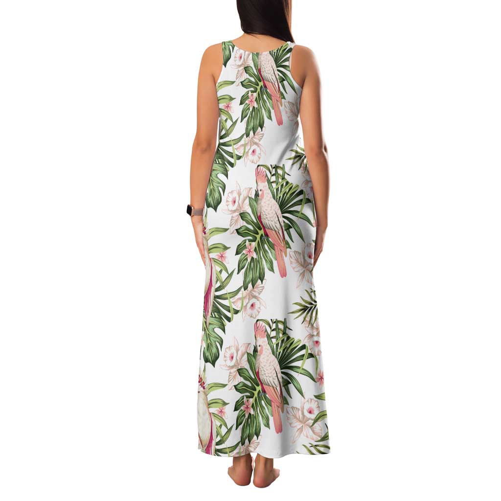 Australia Pink Cockatoo Family Matching Tank Maxi Dress and Hawaiian Shirt Aussie Orchids - Seamless Pattern