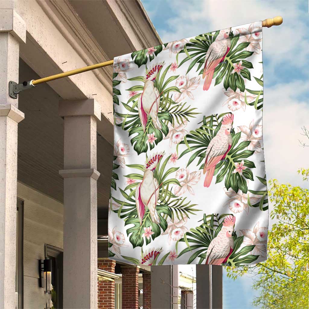 Australia Pink Cockatoo Garden Flag Aussie Orchids - Seamless Pattern