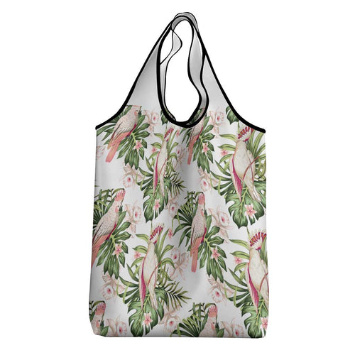 Australia Pink Cockatoo Grocery Bag Aussie Orchids - Seamless Pattern