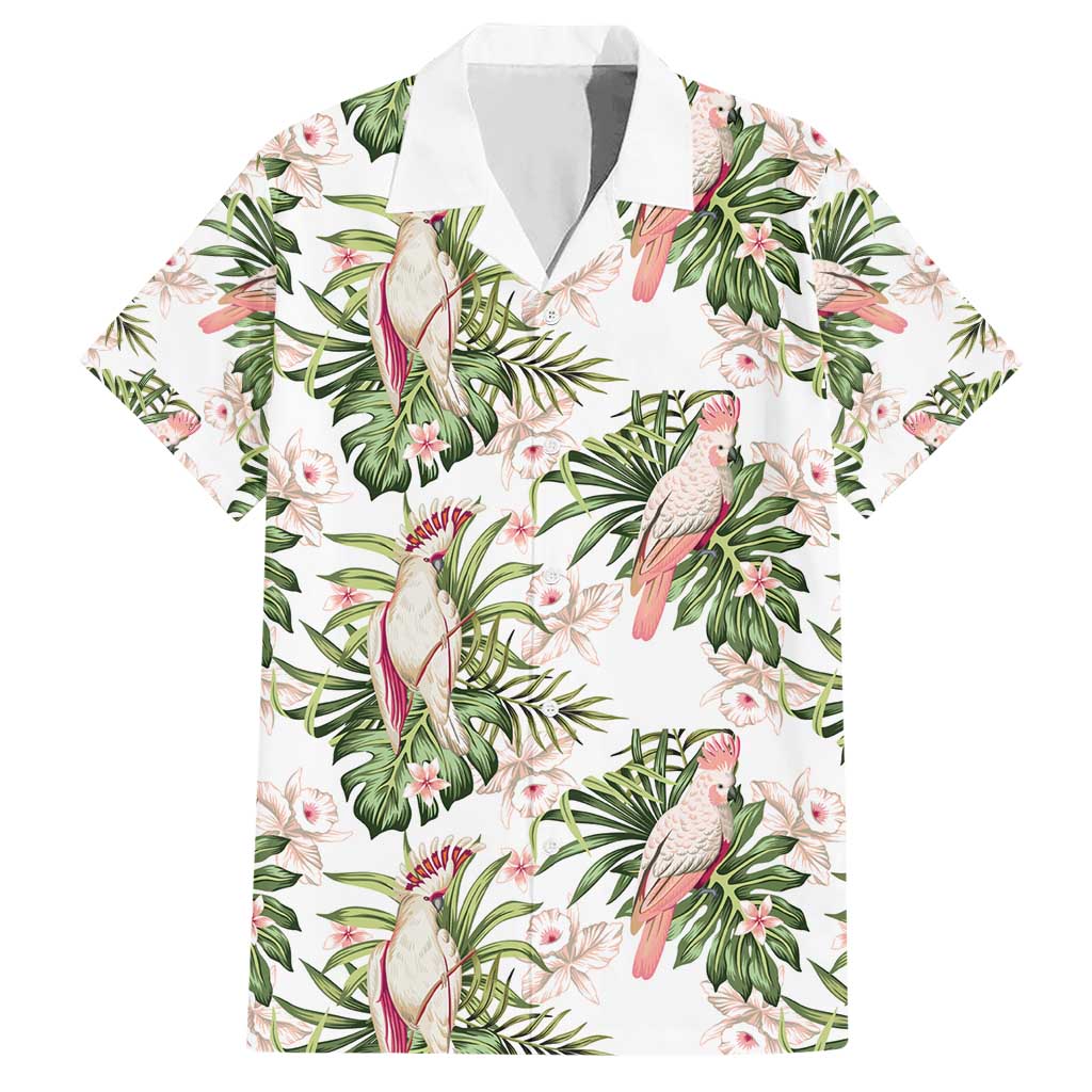 Australia Pink Cockatoo Hawaiian Shirt Aussie Orchids - Seamless Pattern