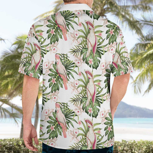 Australia Pink Cockatoo Hawaiian Shirt Aussie Orchids - Seamless Pattern