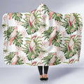 Australia Pink Cockatoo Hooded Blanket Aussie Orchids - Seamless Pattern