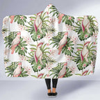 Australia Pink Cockatoo Hooded Blanket Aussie Orchids - Seamless Pattern