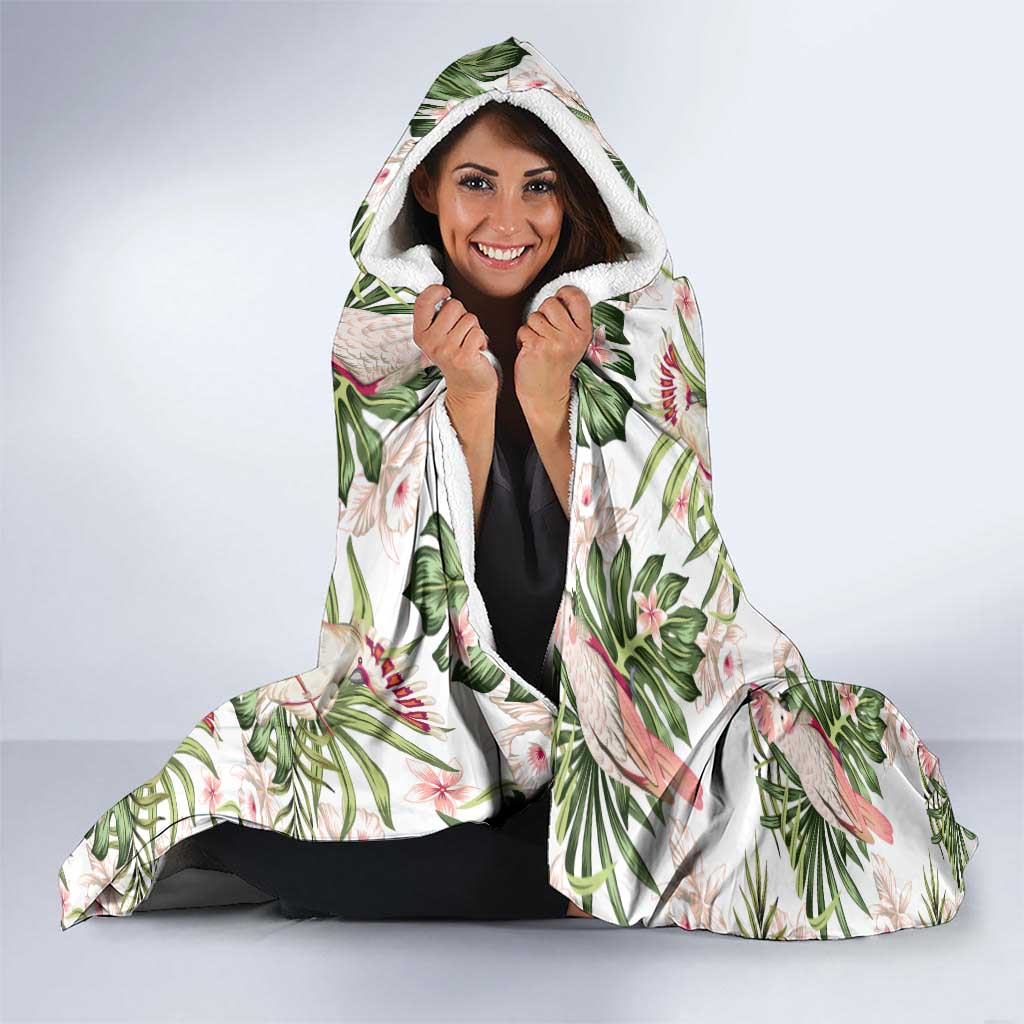 Australia Pink Cockatoo Hooded Blanket Aussie Orchids - Seamless Pattern