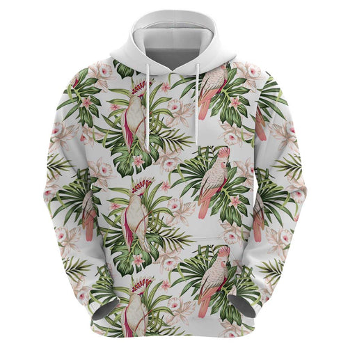 Australia Pink Cockatoo Hoodie Aussie Orchids - Seamless Pattern