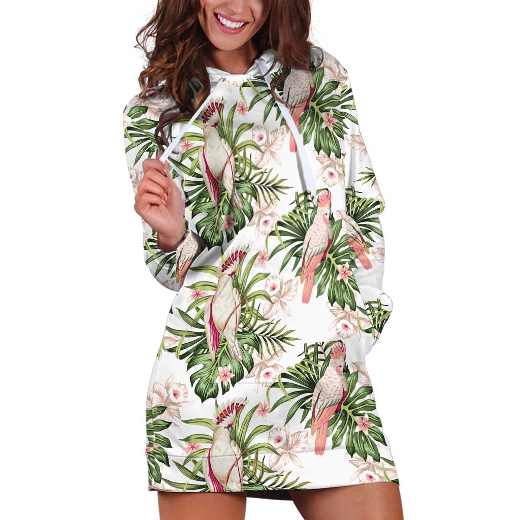 Australia Pink Cockatoo Hoodie Dress Aussie Orchids - Seamless Pattern