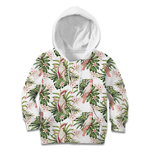 Australia Pink Cockatoo Kid Hoodie Aussie Orchids - Seamless Pattern