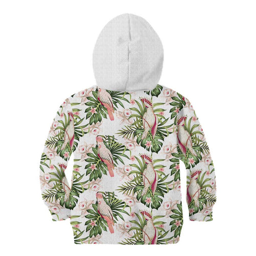 Australia Pink Cockatoo Kid Hoodie Aussie Orchids - Seamless Pattern