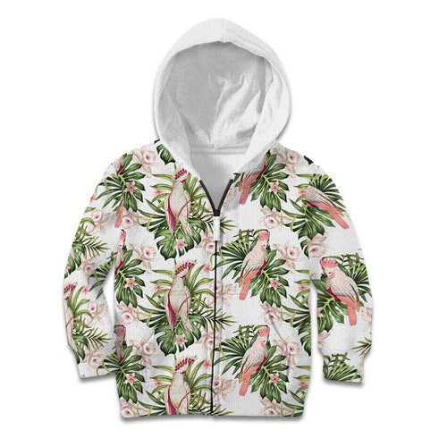 Australia Pink Cockatoo Kid Hoodie Aussie Orchids - Seamless Pattern