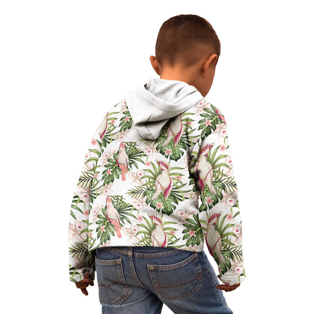 Australia Pink Cockatoo Kid Hoodie Aussie Orchids - Seamless Pattern