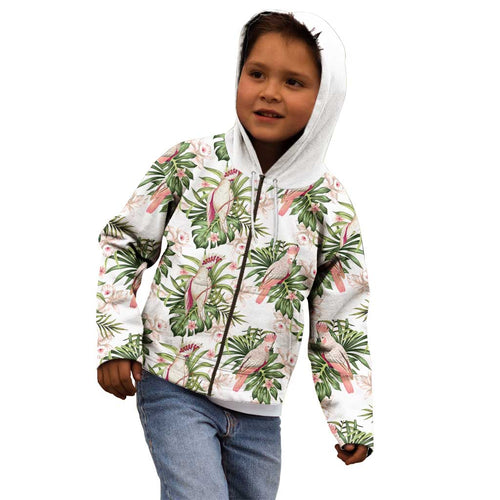 Australia Pink Cockatoo Kid Hoodie Aussie Orchids - Seamless Pattern