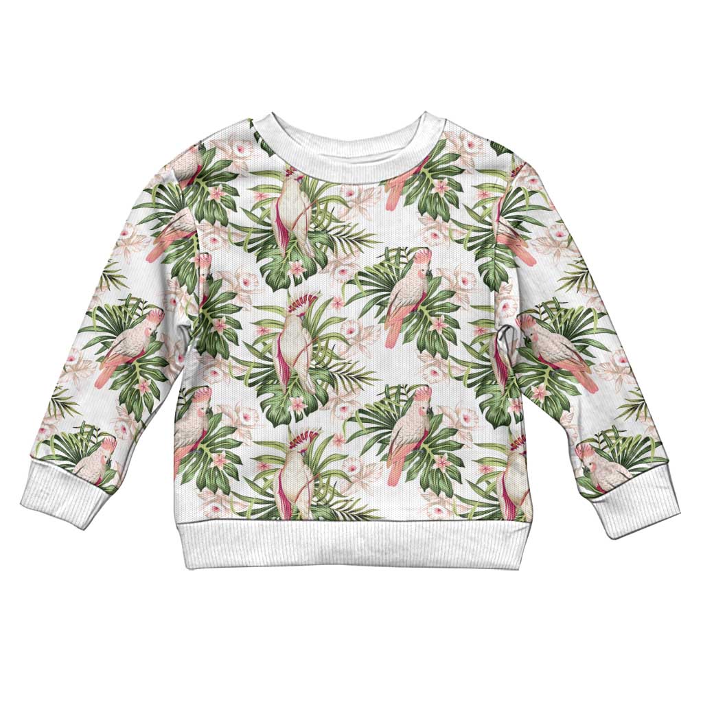 Australia Pink Cockatoo Kid Ugly Christmas Sweater Aussie Orchids - Seamless Pattern