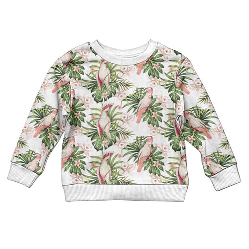 Australia Pink Cockatoo Kid Ugly Christmas Sweater Aussie Orchids - Seamless Pattern