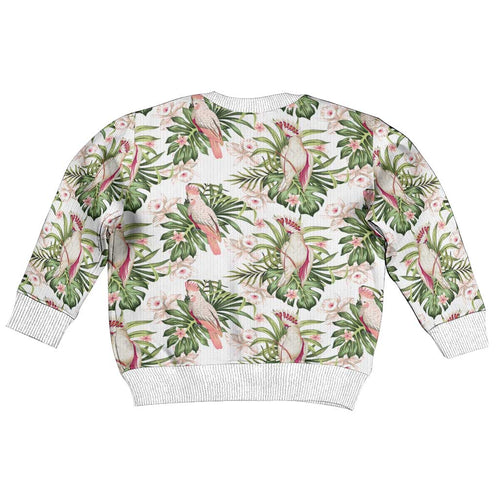 Australia Pink Cockatoo Kid Ugly Christmas Sweater Aussie Orchids - Seamless Pattern
