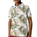 Australia Pink Cockatoo Kid Polo Shirt Aussie Orchids - Seamless Pattern