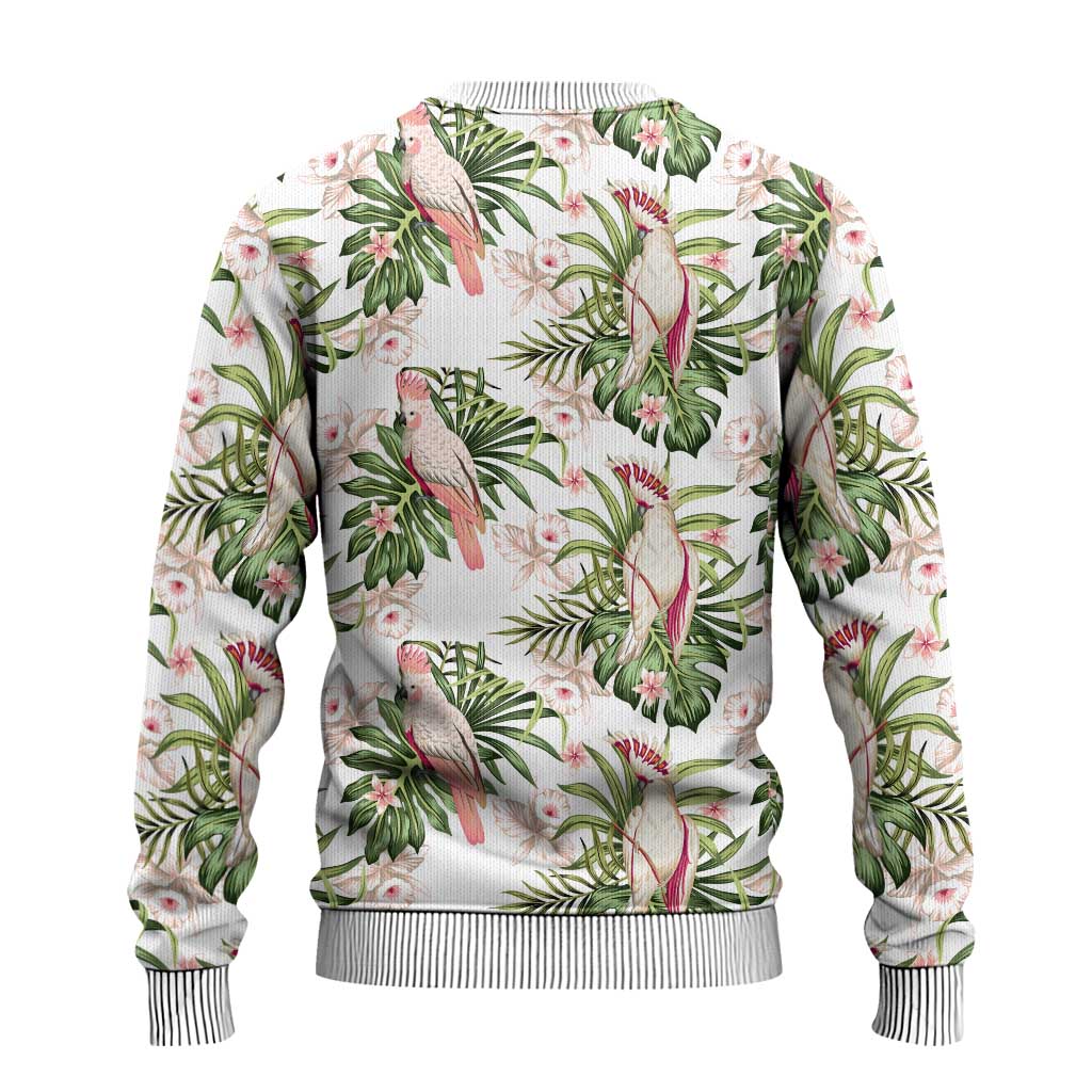 Australia Pink Cockatoo Ugly Christmas Sweater Aussie Orchids - Seamless Pattern