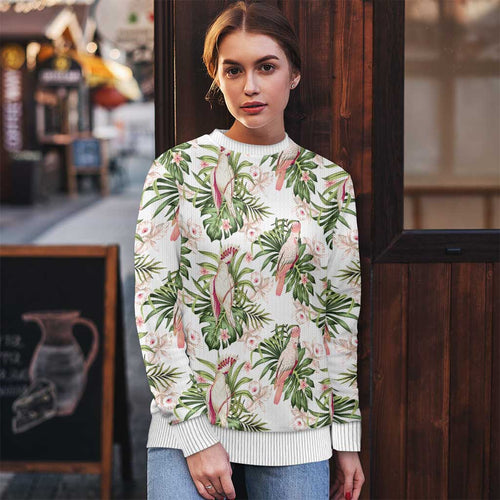 Australia Pink Cockatoo Ugly Christmas Sweater Aussie Orchids - Seamless Pattern