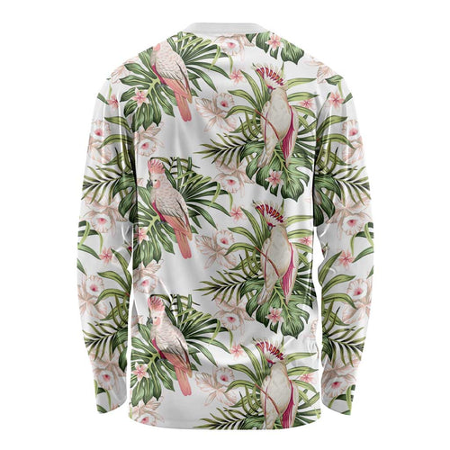 Australia Pink Cockatoo Long Sleeve Shirt Aussie Orchids - Seamless Pattern