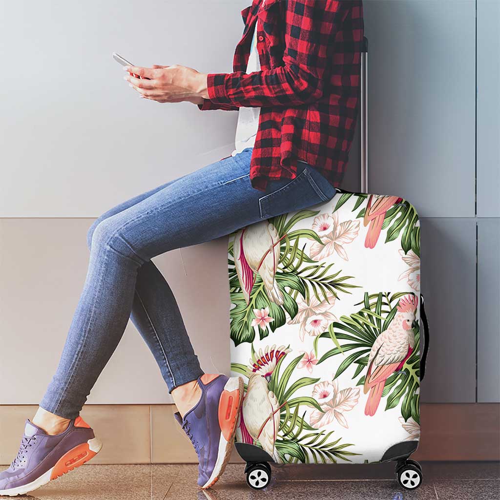 Australia Pink Cockatoo Luggage Cover Aussie Orchids - Seamless Pattern