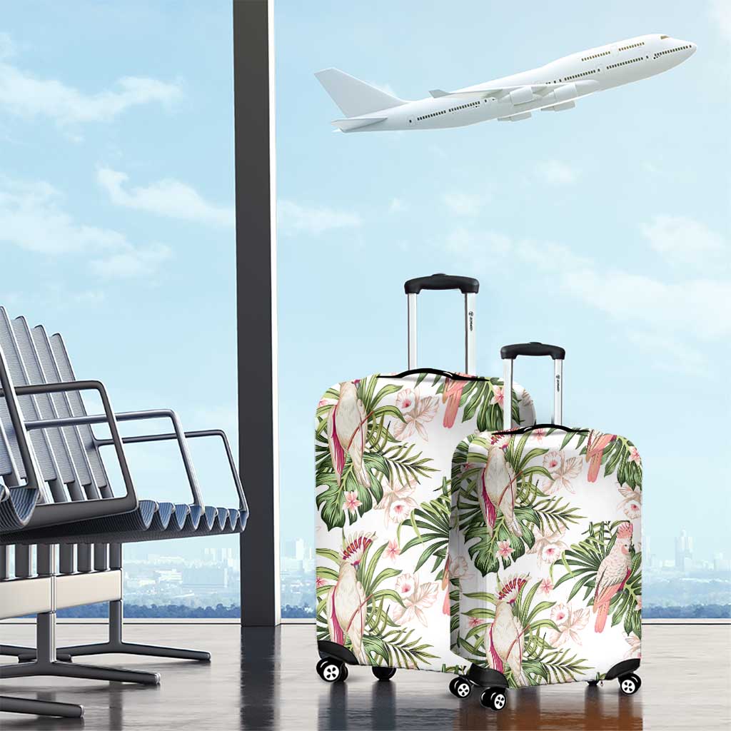 Australia Pink Cockatoo Luggage Cover Aussie Orchids - Seamless Pattern