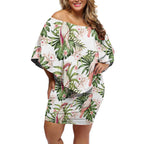 Australia Pink Cockatoo Off Shoulder Short Dress Aussie Orchids - Seamless Pattern