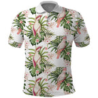 Australia Pink Cockatoo Polo Shirt Aussie Orchids - Seamless Pattern