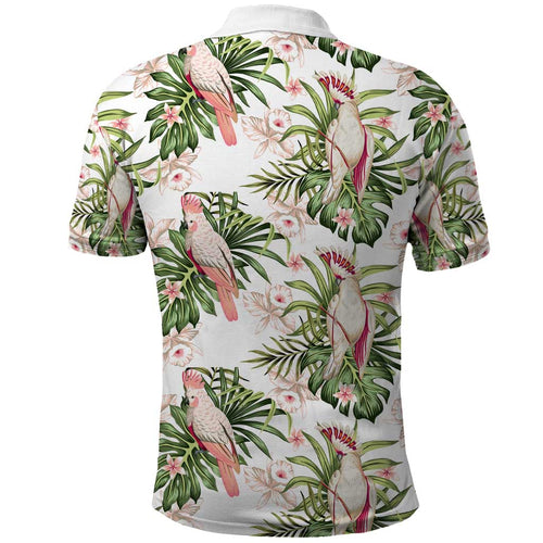 Australia Pink Cockatoo Polo Shirt Aussie Orchids - Seamless Pattern