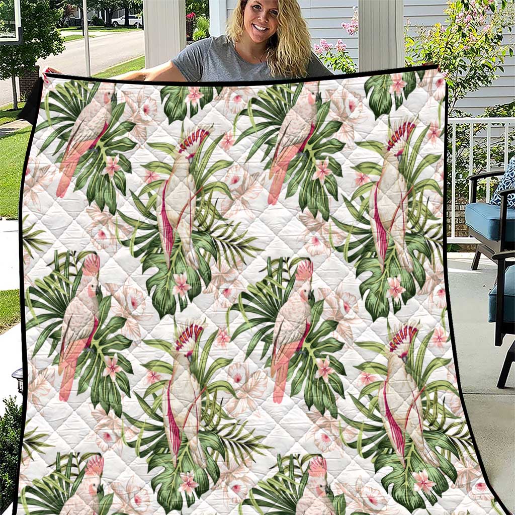 Australia Pink Cockatoo Quilt Aussie Orchids - Seamless Pattern