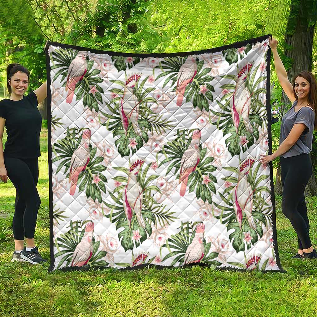 Australia Pink Cockatoo Quilt Aussie Orchids - Seamless Pattern