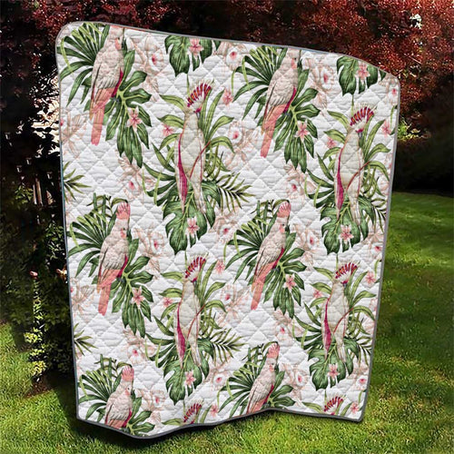 Australia Pink Cockatoo Quilt Aussie Orchids - Seamless Pattern