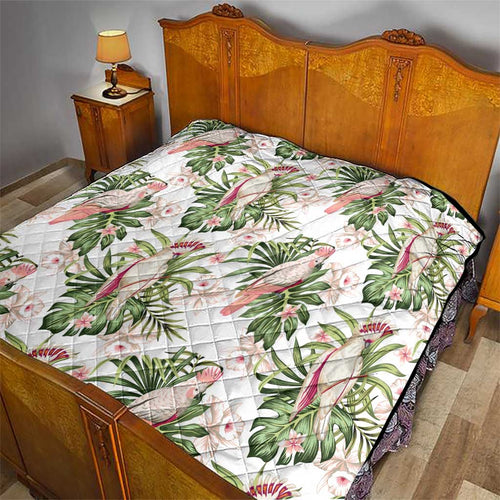 Australia Pink Cockatoo Quilt Aussie Orchids - Seamless Pattern