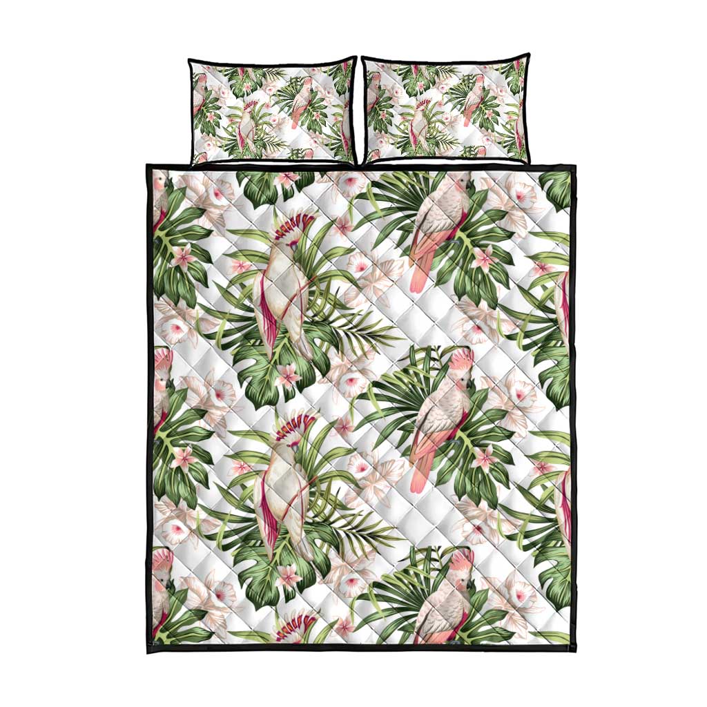 Australia Pink Cockatoo Quilt Bed Set Aussie Orchids - Seamless Pattern