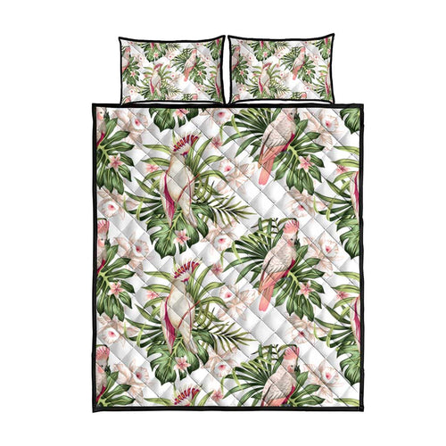 Australia Pink Cockatoo Quilt Bed Set Aussie Orchids - Seamless Pattern