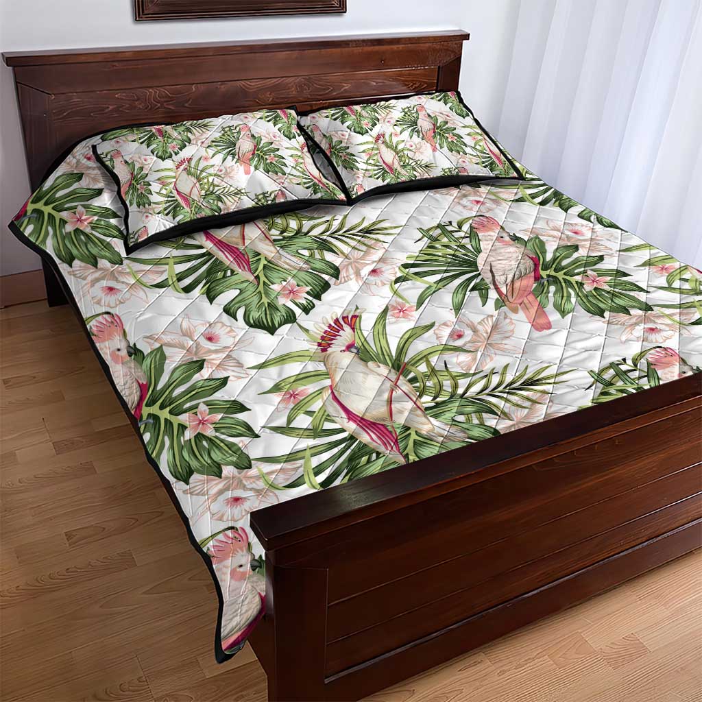 Australia Pink Cockatoo Quilt Bed Set Aussie Orchids - Seamless Pattern