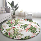 Australia Pink Cockatoo Round Carpet Aussie Orchids - Seamless Pattern