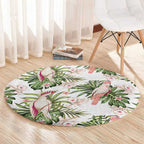 Australia Pink Cockatoo Round Carpet Aussie Orchids - Seamless Pattern