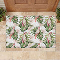 Australia Pink Cockatoo Rubber Doormat Aussie Orchids - Seamless Pattern