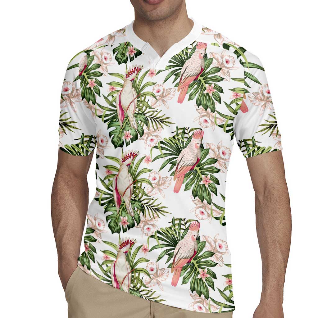Australia Pink Cockatoo Rugby Jersey Aussie Orchids - Seamless Pattern