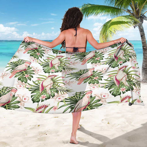 Australia Pink Cockatoo Sarong Aussie Orchids - Seamless Pattern