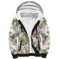 Australia Pink Cockatoo Sherpa Hoodie Aussie Orchids - Seamless Pattern