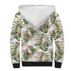Australia Pink Cockatoo Sherpa Hoodie Aussie Orchids - Seamless Pattern