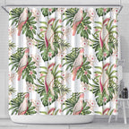 Australia Pink Cockatoo Shower Curtain Aussie Orchids - Seamless Pattern