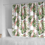 Australia Pink Cockatoo Shower Curtain Aussie Orchids - Seamless Pattern