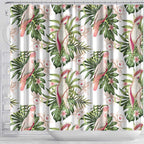 Australia Pink Cockatoo Shower Curtain Aussie Orchids - Seamless Pattern