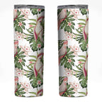Australia Pink Cockatoo Skinny Tumbler Aussie Orchids - Seamless Pattern